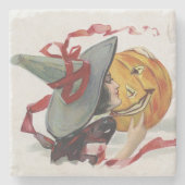 De kus van de heks: een Jack o' Lantern met Hallow Stenen Onderzetter (Voorkant)