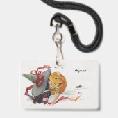 De kus van de heks: een Jack o Lantern met Hallowe Badge (Achterkant met lanyard)