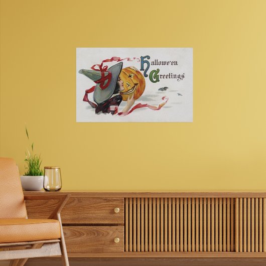 De kus van de heks: een Jack o Lantern met Hallowe Poster (Woonkamer 2)