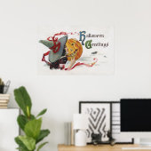 De kus van de heks: een Jack o Lantern met Hallowe Poster (Thuiskantoor)