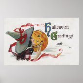 De kus van de heks: een Jack o Lantern met Hallowe Poster (Voorkant)