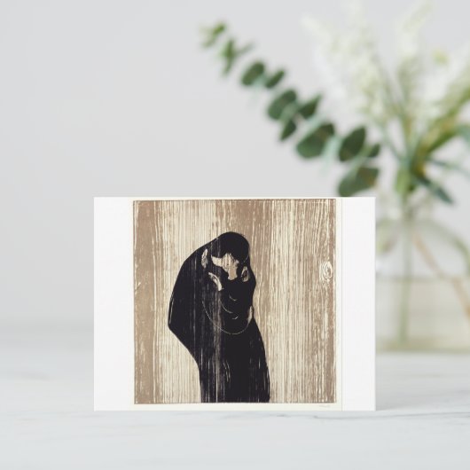 De kus van Edvard Munch lithografie, Briefkaart (Staand voorkant)