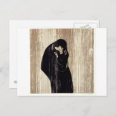 De kus van Edvard Munch lithografie, Briefkaart (Voorkant / Achterkant)