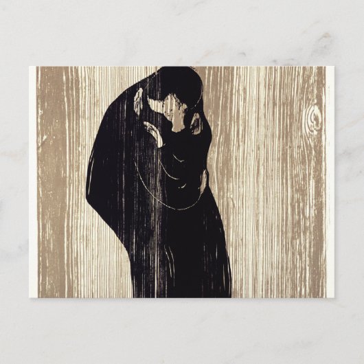 De kus van Edvard Munch lithografie, Briefkaart (Voorkant)
