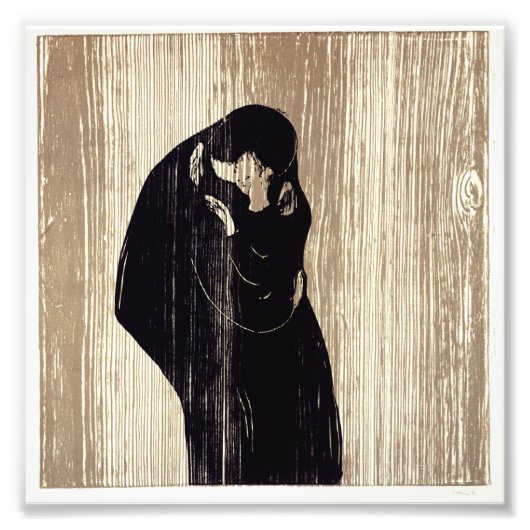 De kus van Edvard Munch lithografie, Foto Afdruk (Voorkant)