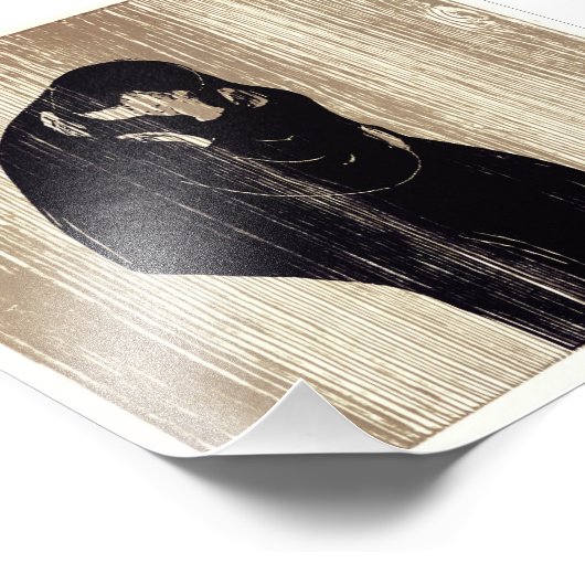 De kus van Edvard Munch lithografie, Foto Afdruk (Hoek)