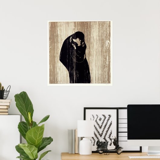 De kus van Edvard Munch lithografie, Poster (Thuiskantoor)