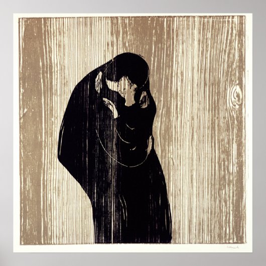 De kus van Edvard Munch lithografie, Poster (Voorkant)