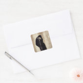 De kus van Edvard Munch lithografie, Vierkante Sticker (Envelop)