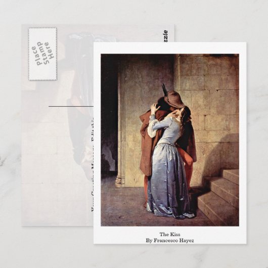 De kus van Francesco Hayez Briefkaart (Voorkant / Achterkant)