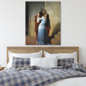 De kus (van Francesco Hayez) Canvas Afdruk (Insitu (Slaapkamer))