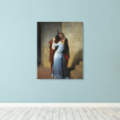 De kus (van Francesco Hayez) Canvas Afdruk (Insitu (Houten vloer))