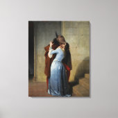 De kus (van Francesco Hayez) Canvas Afdruk (Voorkant)