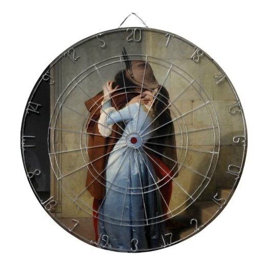 De kus (van Francesco Hayez) Dartbord (Voorkant)