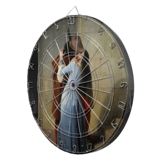 De kus (van Francesco Hayez) Dartbord (Voorkant Rechts)