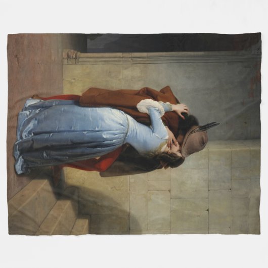 De kus (van Francesco Hayez) Fleece Deken (Voorkant (Horizontaal))