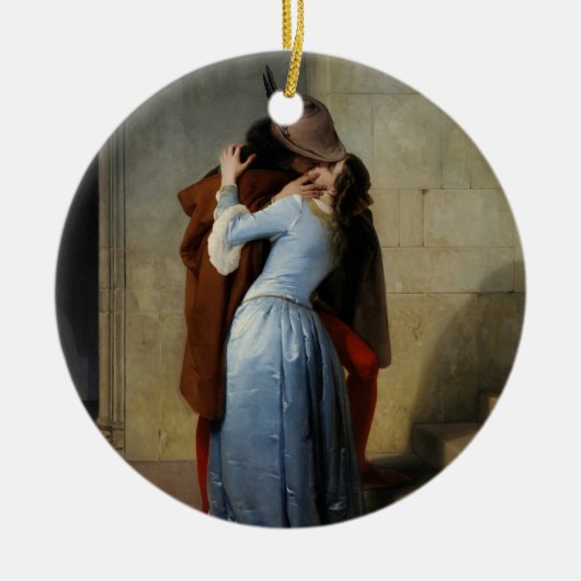 De Kus (van Francesco Hayez) Keramisch Ornament (Voorkant)