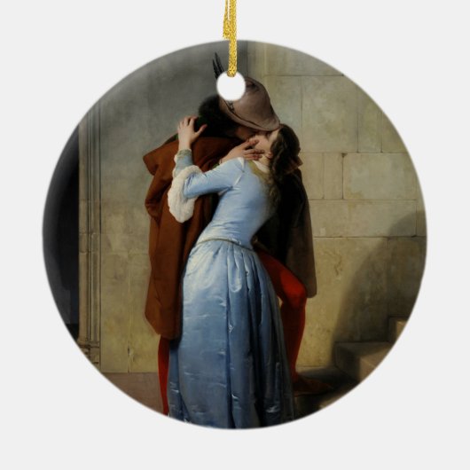 De Kus (van Francesco Hayez) Keramisch Ornament (Achterkant)