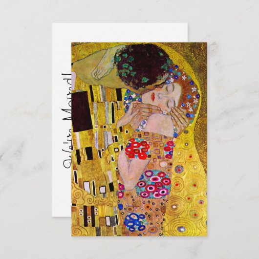 De kus van Gustav Klimt, adreswijziging Aankondiging (Voorkant / Achterkant)