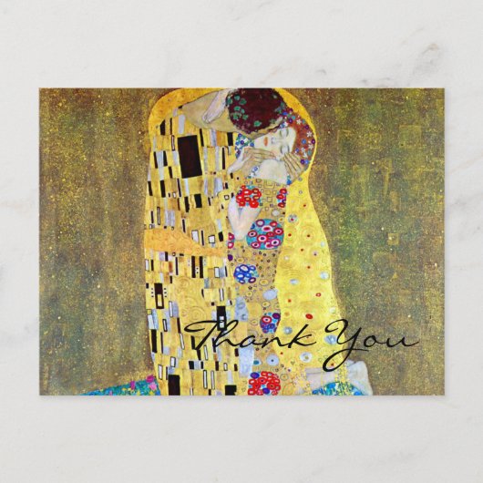 De kus van Gustav Klimt,  Art Nouveau Briefkaart (Voorkant)
