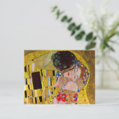 De kus van Gustav Klimt,  Art Nouveau Briefkaart (Staand voorkant)