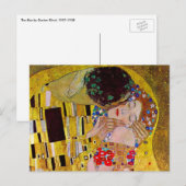 De kus van Gustav Klimt,  Art Nouveau Briefkaart (Voorkant / Achterkant)
