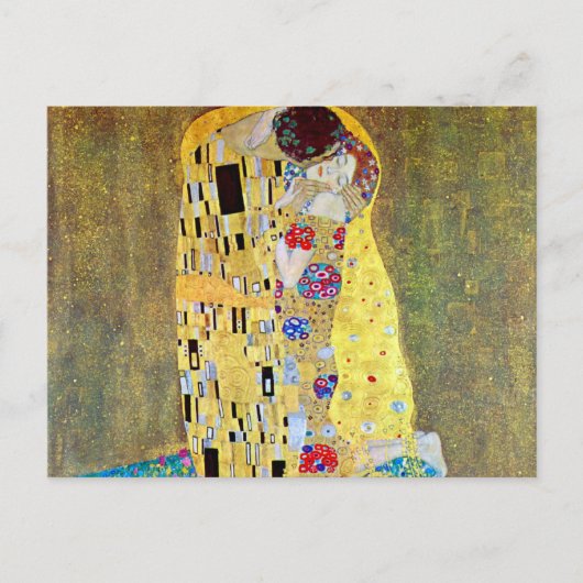 De kus van Gustav Klimt, Art Nouveau Briefkaart (Voorkant)