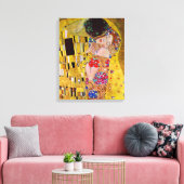 De kus van Gustav Klimt,  Art Nouveau Canvas Afdruk (Insitu (Woonkamer))