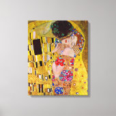 De kus van Gustav Klimt,  Art Nouveau Canvas Afdruk (Voorkant)