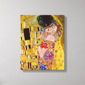 De kus van Gustav Klimt, Art Nouveau Canvas Afdruk (Voorkant)