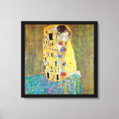 De kus van Gustav Klimt,  Art Nouveau Canvas Afdruk (Voorkant)