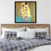 De kus van Gustav Klimt,  Art Nouveau Canvas Afdruk (Insitu (Slaapkamer))