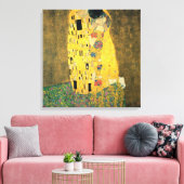 De kus van Gustav Klimt,  Art Nouveau Canvas Afdruk (Insitu (Woonkamer))