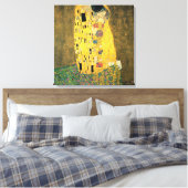 De kus van Gustav Klimt,  Art Nouveau Canvas Afdruk (Insitu (Slaapkamer))