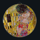De kus van Gustav Klimt,  Art Nouveau Dartbord<br><div class="desc">Het ultieme schilderij van liefde, een prachtig design om Valentijnsdag te vieren met! De Kiss (detail) (1907-1908) van Gustav Klimt is een Victoriaans Era Symbolisme, een mooie kunstliefde en romance schilderij met een romantisch stel in verschillende tinten goud, patronen en symbolen, die een kus delen tegen een bronzen achtergrond. Over...</div>