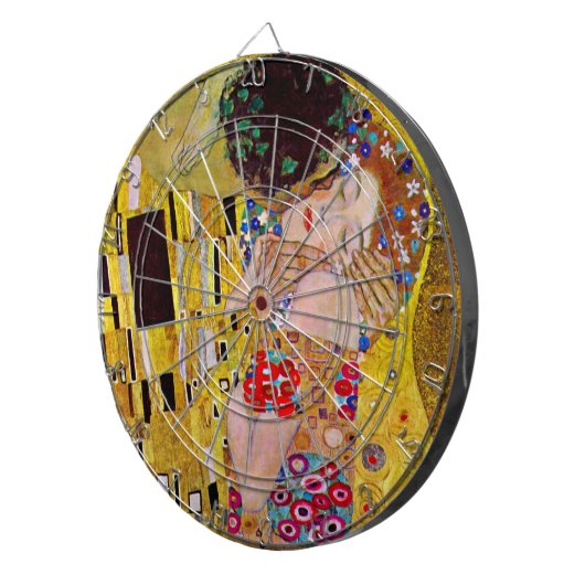 De kus van Gustav Klimt,  Art Nouveau Dartbord (Voorkant Rechts)
