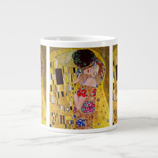 De kus van Gustav Klimt,  Art Nouveau Grote Koffiekop (Voorkant)