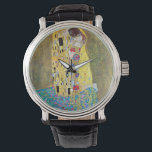 De kus van Gustav Klimt,  Art Nouveau Horloge<br><div class="desc">De Kiss (Der Kuss) (1907/08) van Gustav Klimt is waarschijnlijk zijn beroemdste werk. Klimt begon er in 1907 aan te werken en het is het hoogtepunt van zijn zogenaamde "Golden Period". De Kus is een Victoriaans Era Symbolisme, een mooie kunstliefde en romance schilderij met een romantisch koppel in verschillende tinten...</div>