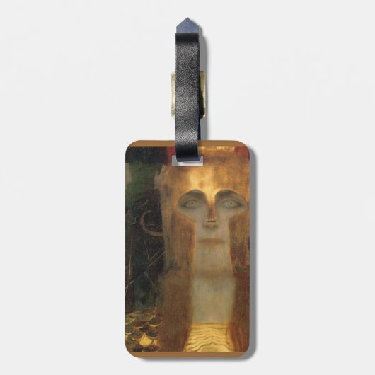 De kus van Gustav Klimt Art Nouveau Jugendstil C Bagagelabel (Achterkant verticaal)