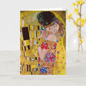 De kus van Gustav Klimt,  Art Nouveau Kaart (Gele Bloem)