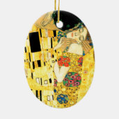 De kus van Gustav Klimt Art Nouveau Keramisch Ornament (Achterkant)