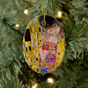 De kus van Gustav Klimt, Art Nouveau Keramisch Ornament