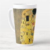 De kus van Gustav Klimt,  Art Nouveau Latte Mok (Linkerhoek)
