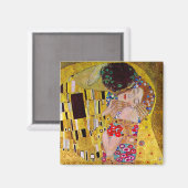 De kus van Gustav Klimt,  Art Nouveau Magneet (Voorkant / Achterkant)