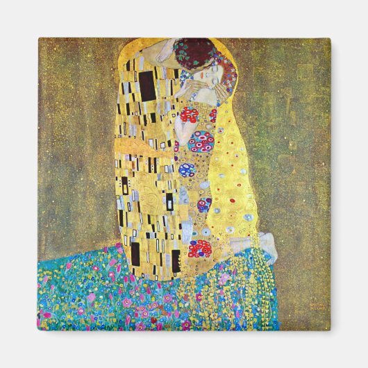 De kus van Gustav Klimt,  Art Nouveau Magneet (Voorkant)
