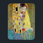 De kus van Gustav Klimt,  Art Nouveau Magneet<br><div class="desc">De Kiss (Der Kuss) (1907/08) van Gustav Klimt is waarschijnlijk zijn beroemdste werk. Klimt begon er in 1907 aan te werken en het is het hoogtepunt van zijn zogenaamde "Golden Period". De Kus is een Victoriaans Era Symbolisme, een mooie kunstliefde en romance schilderij met een romantisch koppel in verschillende tinten...</div>