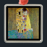 De kus van Gustav Klimt,  Art Nouveau Metalen Ornament<br><div class="desc">De Kiss (Der Kuss) (1907/08) van Gustav Klimt is waarschijnlijk zijn beroemdste werk. Klimt begon er in 1907 aan te werken en het is het hoogtepunt van zijn zogenaamde "Golden Period". De Kus is een Victoriaans Era Symbolisme, een mooie kunstliefde en romance schilderij met een romantisch koppel in verschillende tinten...</div>