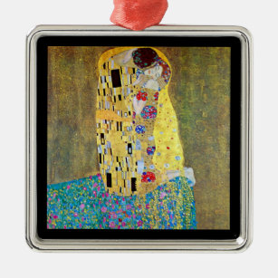 De kus van Gustav Klimt,  Art Nouveau Metalen Ornament