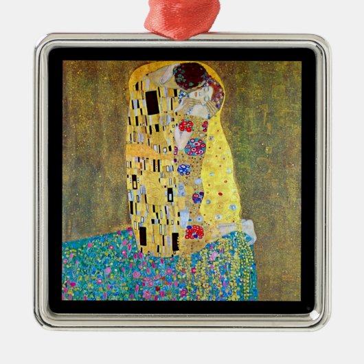 De kus van Gustav Klimt, Art Nouveau Metalen Ornament (Voorkant)