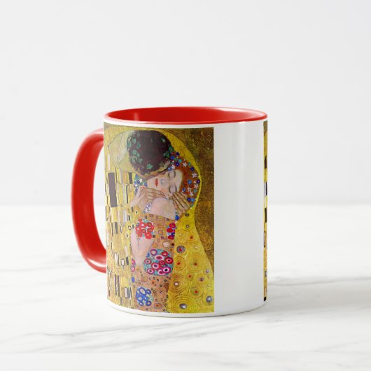 De kus van Gustav Klimt,  Art Nouveau Mok (Voorkant links)